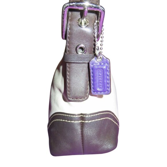 Coach 2007 Hamptons Cream & Brown Leather Demi Baguette Shoulder Bag F11195 - Picture 4 of 12